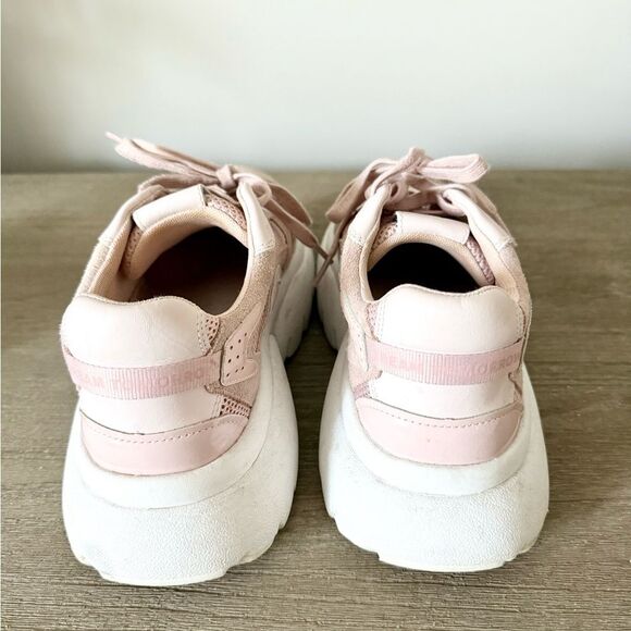 Maje Faster Leather and Suede Trainers in Light Pink - Size 39 - Picture 5 of 9